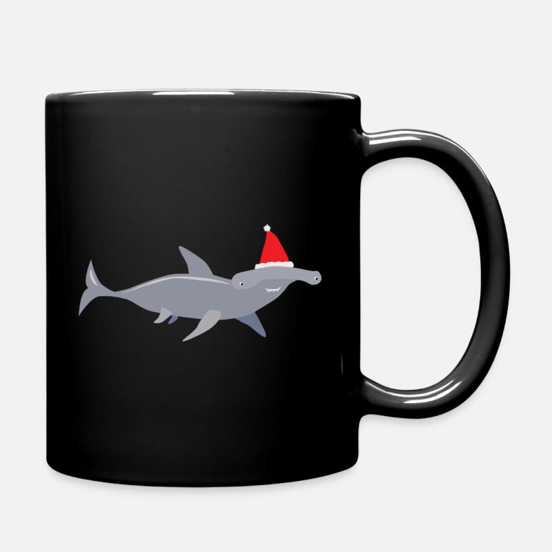 Weihnachts-Hammerhai - Tasse einfarbig - Schwarz