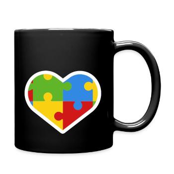 Autism Heart Inclusion Gift - Full Colour Mug - black - Right