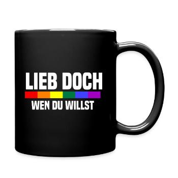 Lieb Doch Wen Du Willst - LGBTQ Spruch - Tasse einfarbig - Schwarz - Rechts