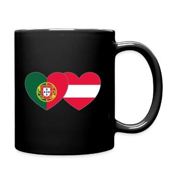 Portugal Autriche Flag Coeur - Mug uni - noir - Droite