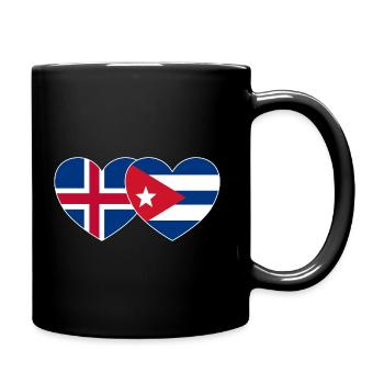 Islande Drapeau de Cuba Coeur - Mug uni - noir - Droite