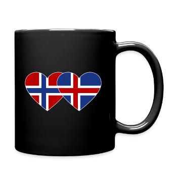 Norvège Islande Flag Heart - Mug uni - noir - Droite