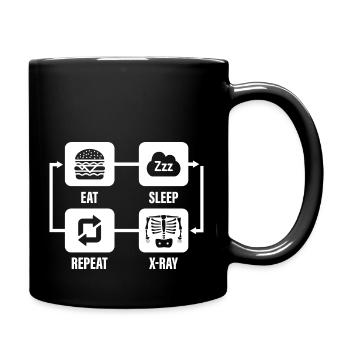 Manger dormir X-Ray Répéter Radiologie Wheel Tech - Mug uni - noir - Droite
