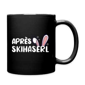 Après Ski Hase Ski Haserl Hütten Gaudi Alm Crew - Tasse einfarbig - Schwarz - Rechts