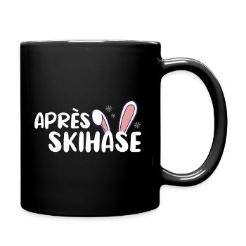 Après Ski Hase Ski Haserl Hütten Gaudi Alm Crew - Tasse einfarbig - Schwarz - Rechts