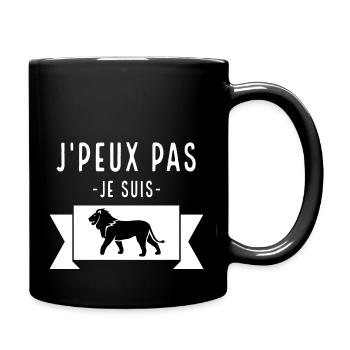J'peux pas je suis lion. Signe du zodiaque. - Mug uni - noir - Droite