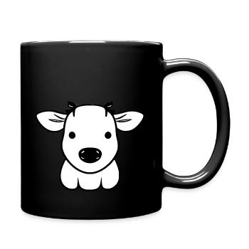 Kuh süß Tier Bauernhof Tiere lustig Kühe neu 1 - Tasse einfarbig - Schwarz - Rechts