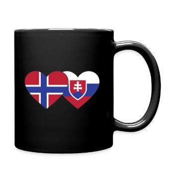 Norwegen Slowakei Flagge Herz - Tasse einfarbig - Schwarz - Rechts