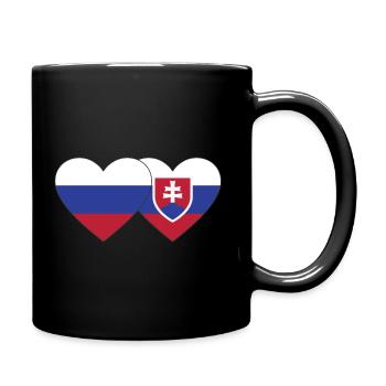 Russland Slowakei Flagge Herz - Tasse einfarbig - Schwarz - Rechts
