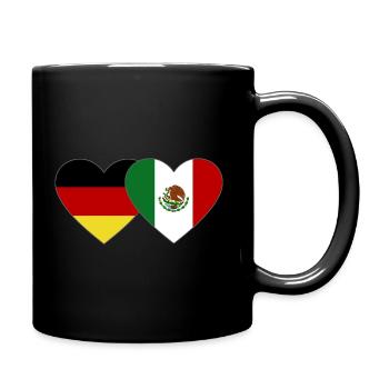 Germany Mexico Flag Heart - Full Colour Mug - black - Right