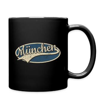 München Deutschland Vintage Typografie - Tasse einfarbig - Schwarz - Rechts