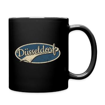 Düsseldorf Deutschland Vintage Typografie - Tasse einfarbig - Schwarz - Rechts