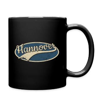 Hannover Deutschland Vintage Typografie - Tasse einfarbig - Schwarz - Rechts