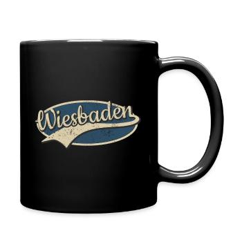 Wiesbaden Deutschland Vintage Typografie - Tasse einfarbig - Schwarz - Rechts