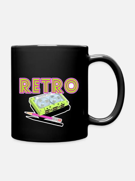 Retro Musik-Kassette - 90s - Tasse einfarbig - Schwarz