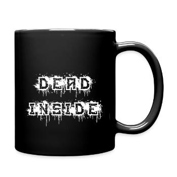dead inside white - Tasse einfarbig - Schwarz - Rechts