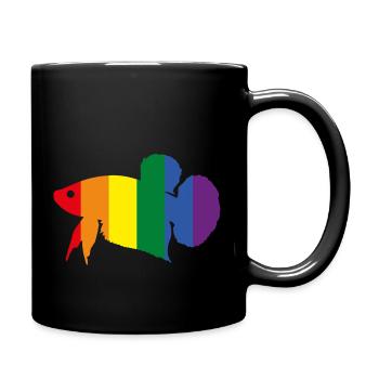 Rainbow Betta - LGBTQ Kampffisch Betta Fish Pride - Tasse einfarbig - Schwarz - Rechts
