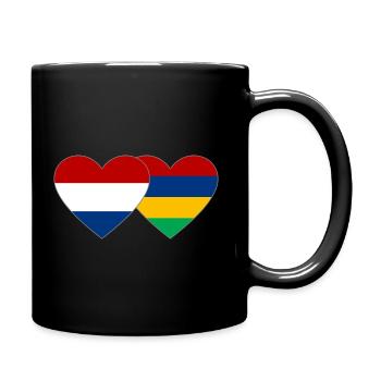 Holland Mauritius Flag Heart - Full Colour Mug - black - Right