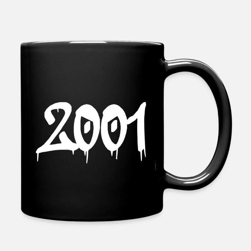 2001 's Logo Year 01 Number birth 20s - Full Colour Mug - black