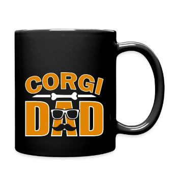 Corgi dad for dad dog lover - Full Colour Mug - black - Right