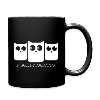 NachtAktiv von Philipp Wolf - Tasse einfarbig - Schwarz - Rechts
