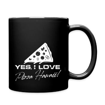 Yes I love pizza hawaii Design for a pizza hawaii - Full Colour Mug - black - Right