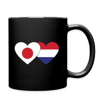 Japan Holland Flag Heart - Full Colour Mug - black - Right