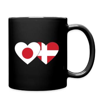 Japan Denmark Flag Heart - Full Colour Mug - black - Right