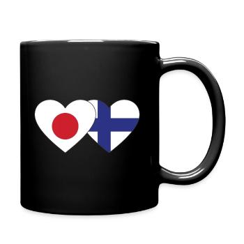 Japan Finland Flag Heart - Full Colour Mug - black - Right