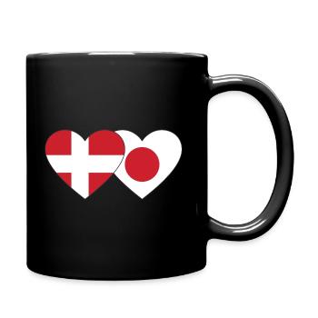 Denmark Japan Flag Heart - Full Colour Mug - black - Right