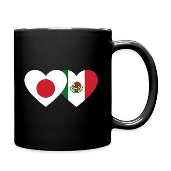 Japan Mexico Flag Heart - Full Colour Mug - black - Right