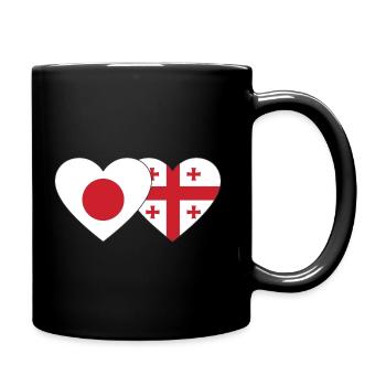 Japan Georgia Flag Heart - Full Colour Mug - black - Right