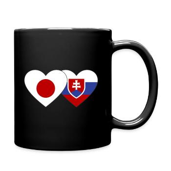 Japan Slovakia Flag Heart - Full Colour Mug - black - Right