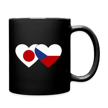 Japon République tchèque Flag Heart - Mug uni - noir - Droite