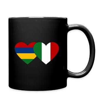 Mauritius Italy Flag Heart - Full Colour Mug - black - Right