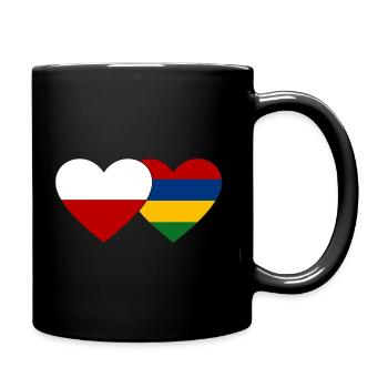 Poland Mauritius Flag Heart - Full Colour Mug - black - Right