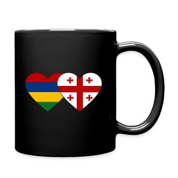 Mauritius Georgia Flag Heart - Full Colour Mug - black - Right