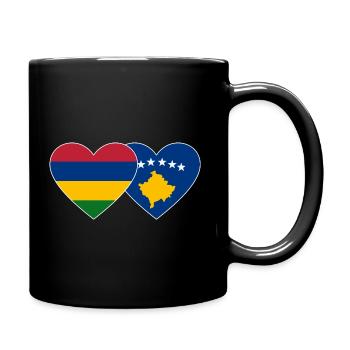 Mauritius Bosnia Flag Heart - Full Colour Mug - black - Right