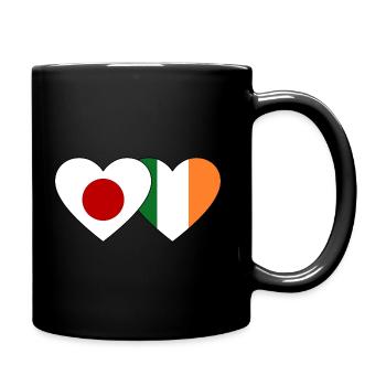 Japan Irland Flagge Herz - Tasse einfarbig - Schwarz - Rechts