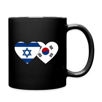 Israël Corée du Sud Flag Heart - Mug uni - noir - Droite
