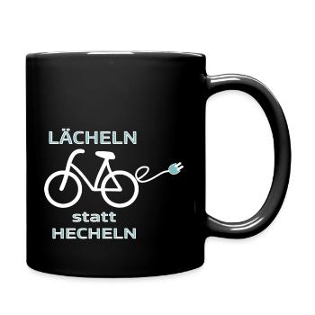EBIKE Lächeln statt Hecheln - Tasse einfarbig - Schwarz - Rechts