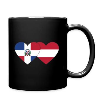 République dominicaine Autriche Flag Heart - Mug uni - noir - Droite