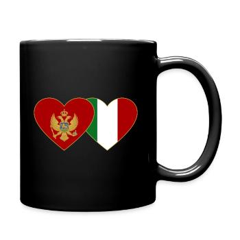 Montenegro Italien Flagge - Tasse einfarbig - Schwarz - Rechts