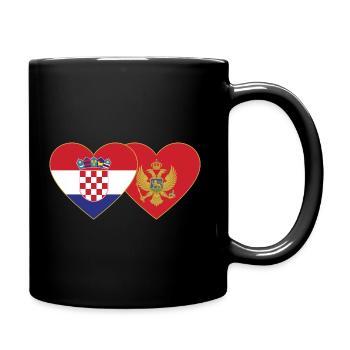 Kroatien Montenegro Flagge - Tasse einfarbig - Schwarz - Rechts