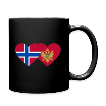 Norwegen Montenegro Flagge - Tasse einfarbig - Schwarz - Rechts