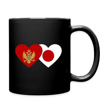 Montenegro Japan Flagge - Tasse einfarbig - Schwarz - Rechts