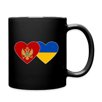 Montenegro Ukraine Flagge - Tasse einfarbig - Schwarz - Rechts