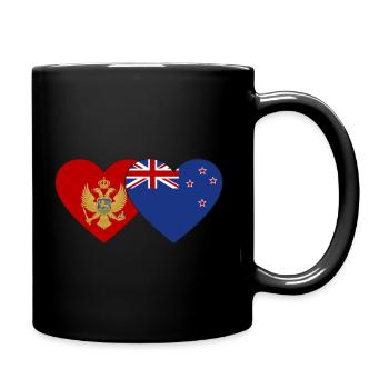 Montenegro Neuseeland Flagge - Tasse einfarbig - Schwarz - Rechts