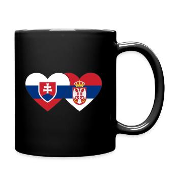 Slowakei Serbien Herz Flagge - Tasse einfarbig - Schwarz - Rechts