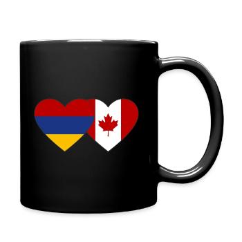 Armenien Kanada Flagge Herz - Tasse einfarbig - Schwarz - Rechts